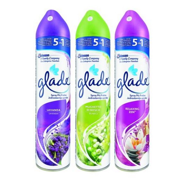 Glade Spray, profumatore per ambienti, fragranze assortite Lavanda,  Mughetto, Relaxing Zen, 300ml ->